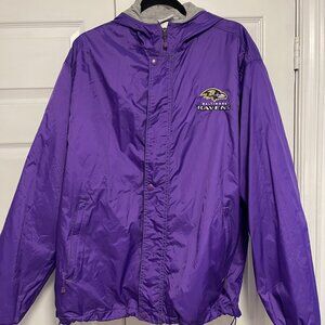 Baltimore Ravens NFL Team Apparel Hooded Windbreaker Jacket Large